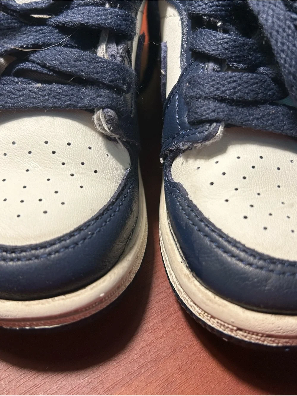 Nike Kids High-Top Sneakers in Navy and Cream